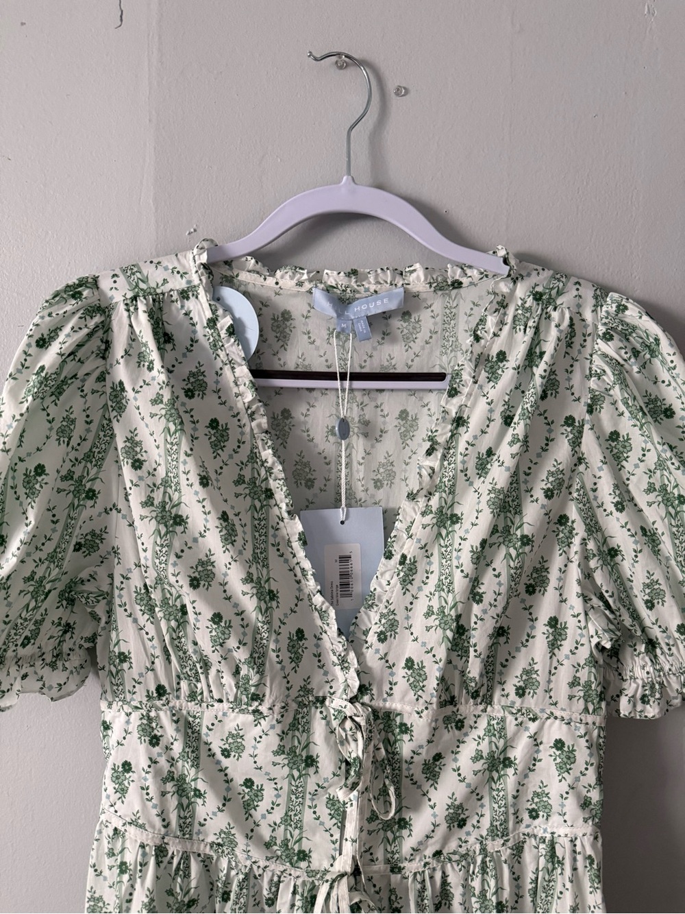 Hill House Sabrina Dress Green Vine Stripe Cotton - Picture 3 of 10